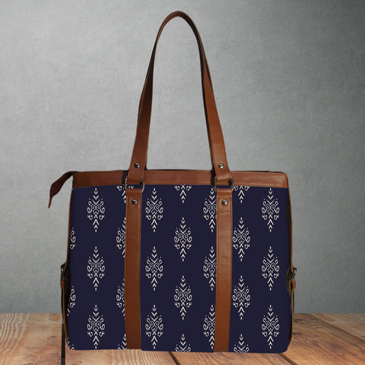 ETHNIC SMALL PAISLEY PRINT OFFICE TOTE BAG