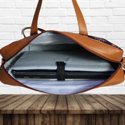 Peacock Feather Ogee Print Laptop Bag