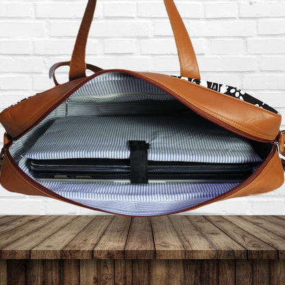 Black Floral Printed Laptop Bag