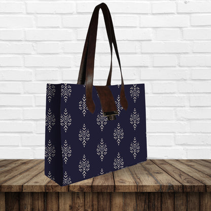 Paisley Print Canvas Tote Bag