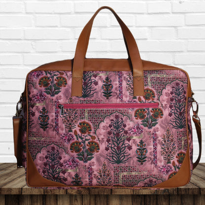 Jaipuri Ethnic Floral Motifs Print Laptop Bag