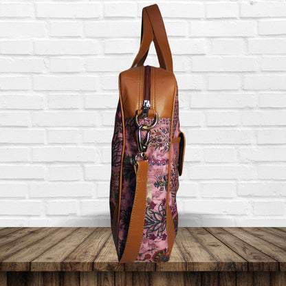 Jaipuri Ethnic Floral Motifs Print Laptop Bag