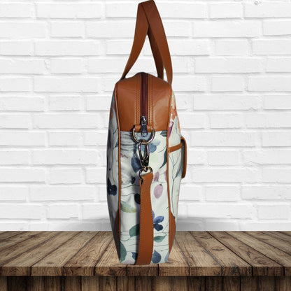 Watercolor Floral Print Laptop Bag