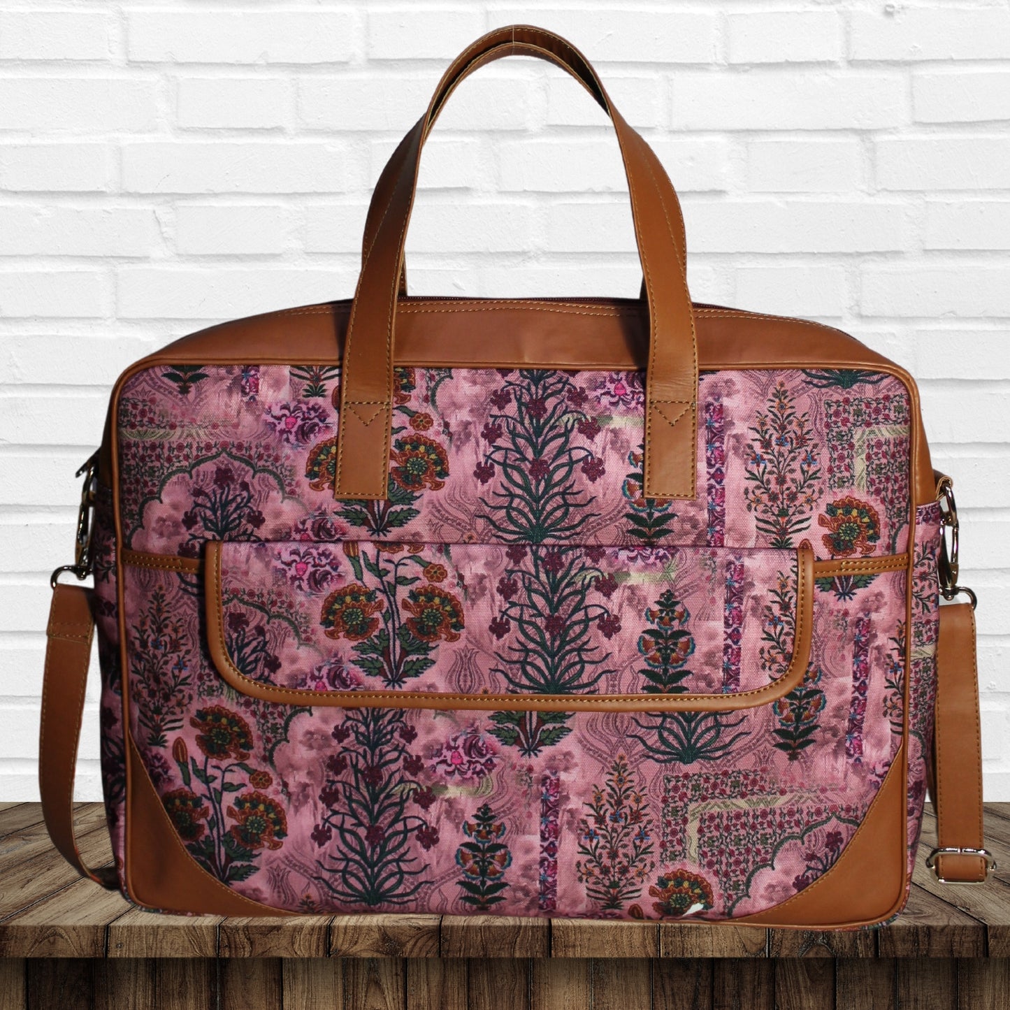 Jaipuri Ethnic Floral Motifs Print Laptop Bag