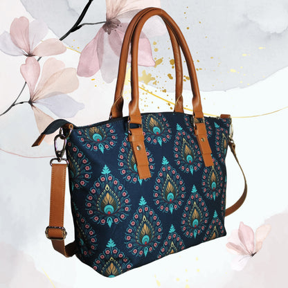 Peacock Feather Print Tote Bag