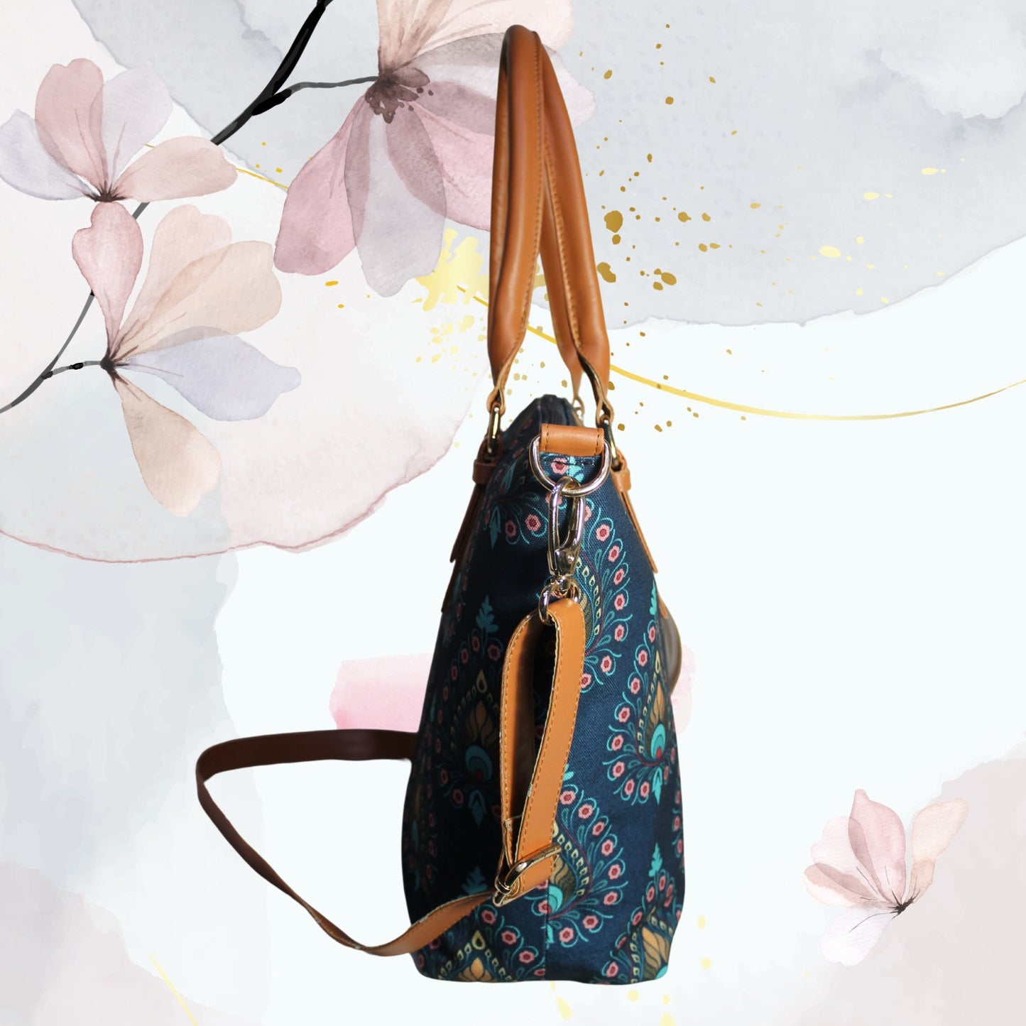 Peacock Feather Print Tote Bag