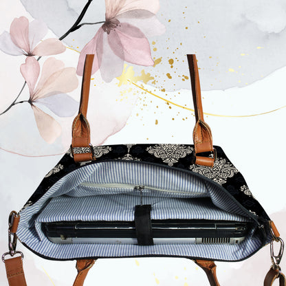Ogee with Paisley Floral Print Canvas Tote Bag