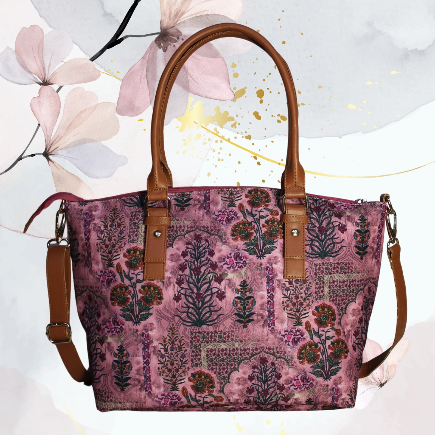 Jaipuri Ethnic Floral Print Tote Bag