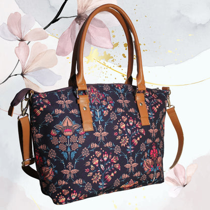 Ethnic Floral Paisley Print canvas Tote Bag