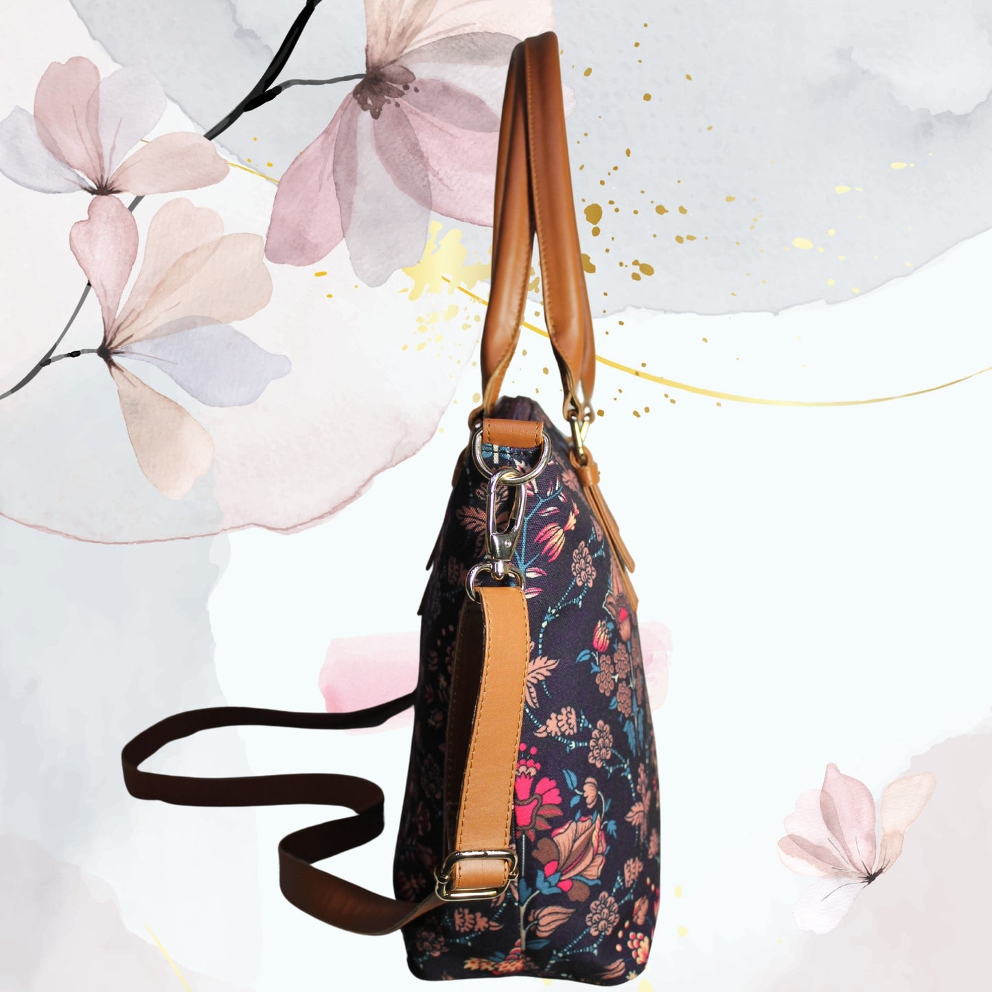 Ethnic Floral Paisley Print canvas Tote Bag