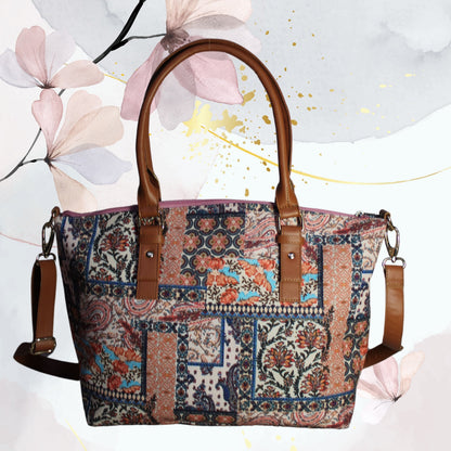 Paisley Patchwork Print Tote Bag