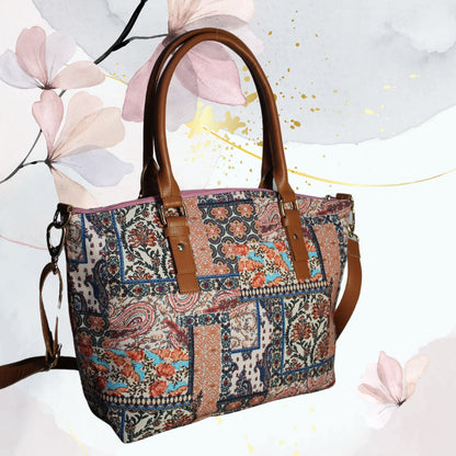 Paisley Patchwork Print Tote Bag