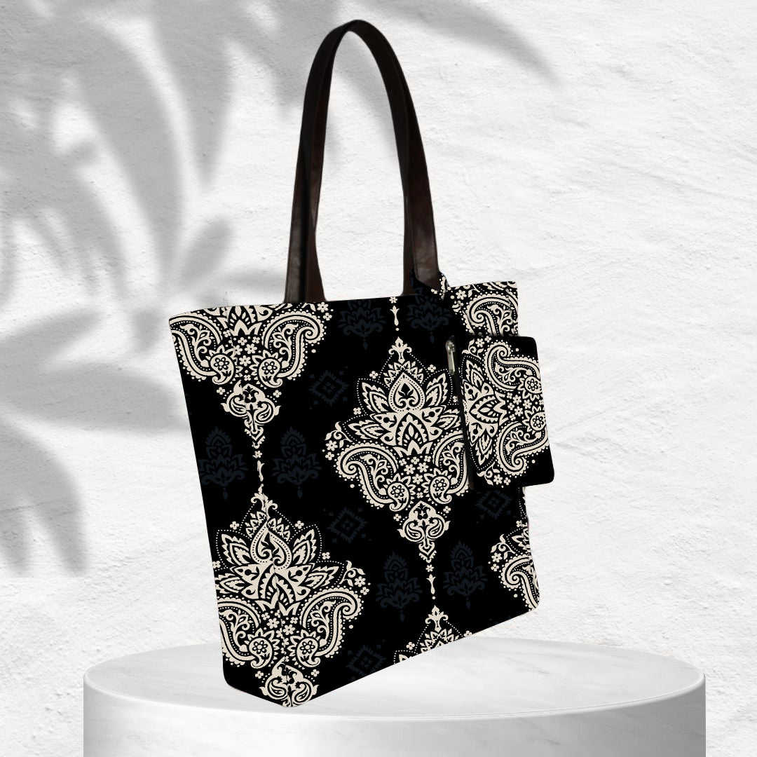 Ogee with Paisley Print Tote Bag