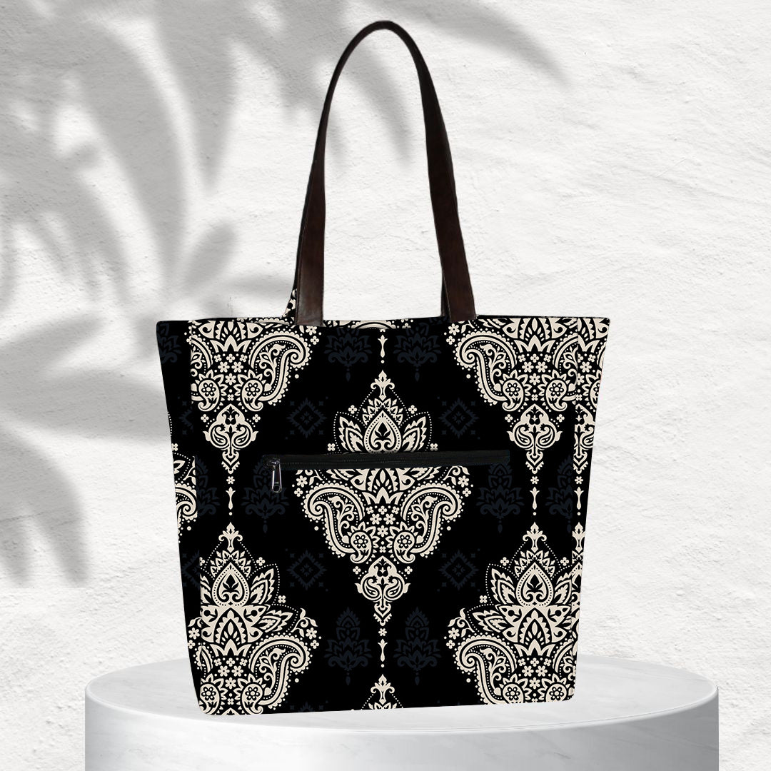 Ogee with Paisley Print Tote Bag