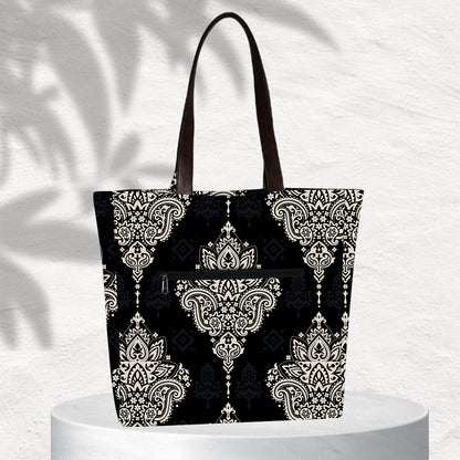 Ogee with Paisley Print Tote Bag