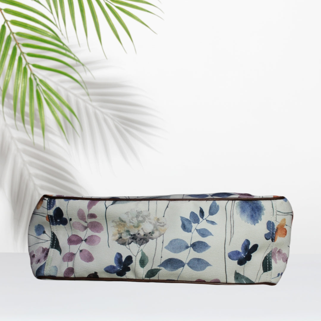 Watercolor Floral Print Tote Bag