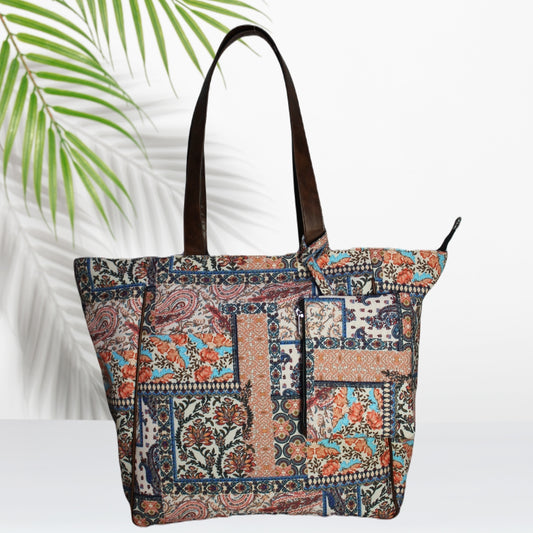 Paisley Patchwork Print Tote Bag