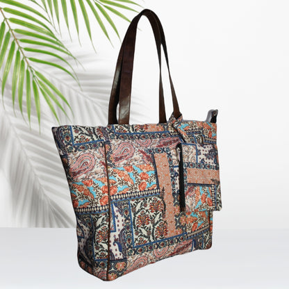 Paisley Patchwork Print Tote Bag