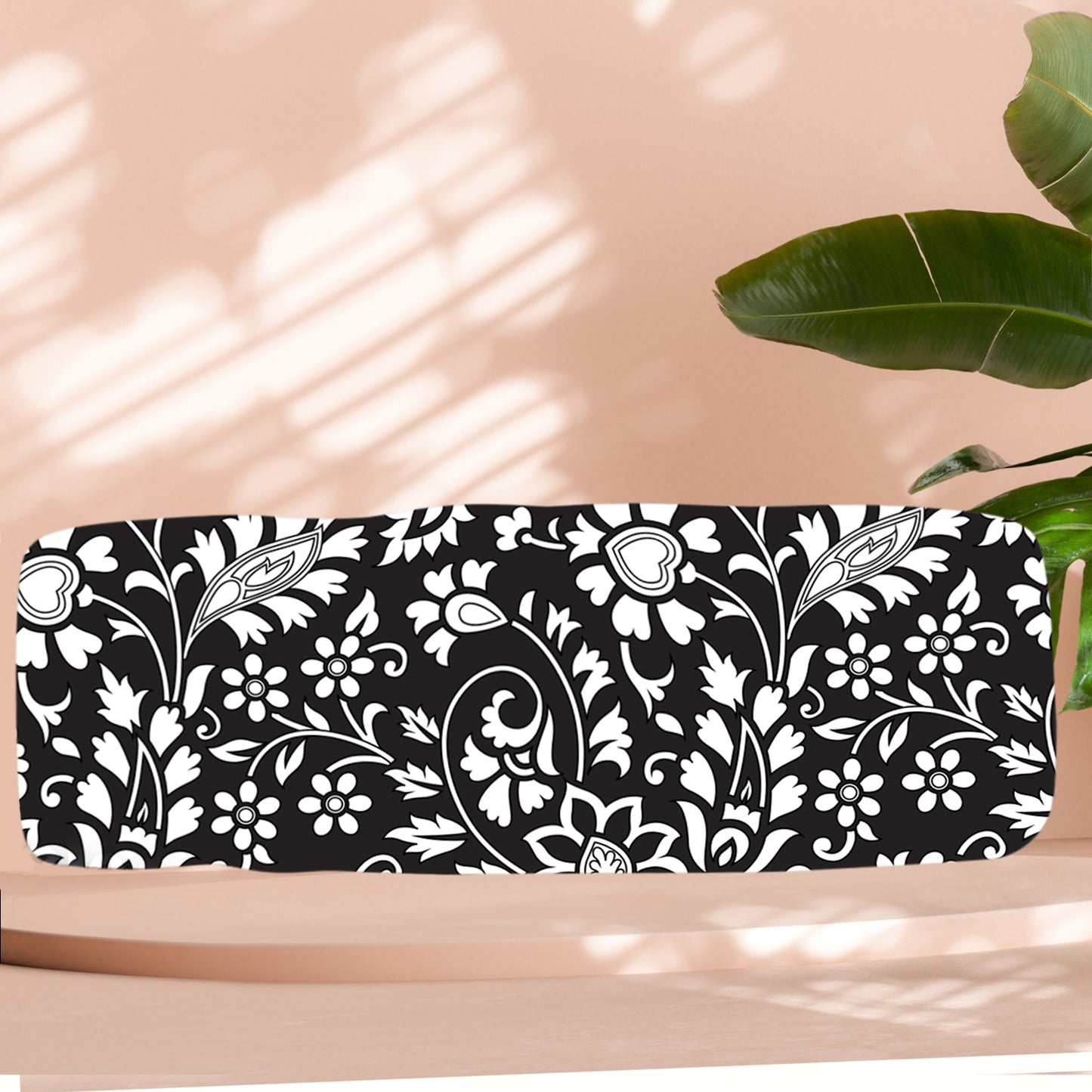 BLACK FLORAL PRINT TOTE BAG