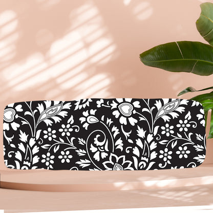 BLACK FLORAL PRINT TOTE BAG