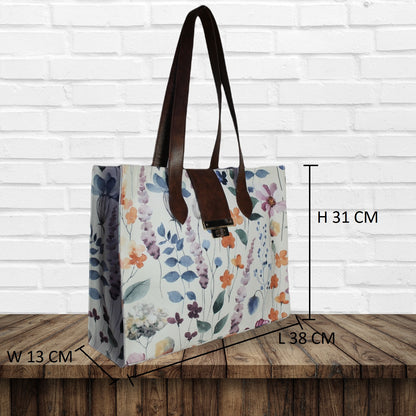 Mughal Garden Print Canvas Tote Bag