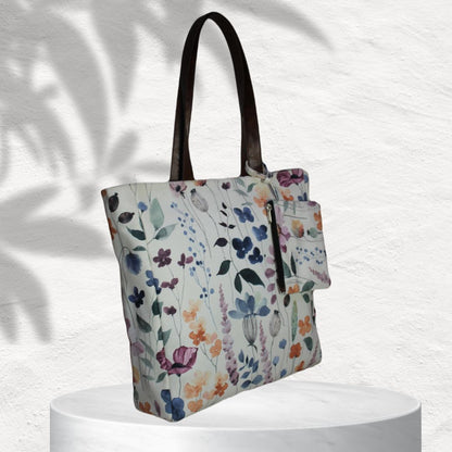WATERCOLOUR FLORAL PRINTED TOTE BAG