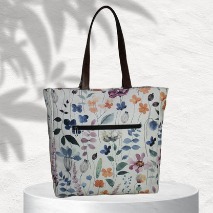 WATERCOLOUR FLORAL PRINTED TOTE BAG