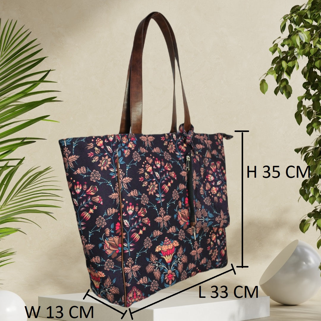 Ogee with Paisley Print Tote Bag