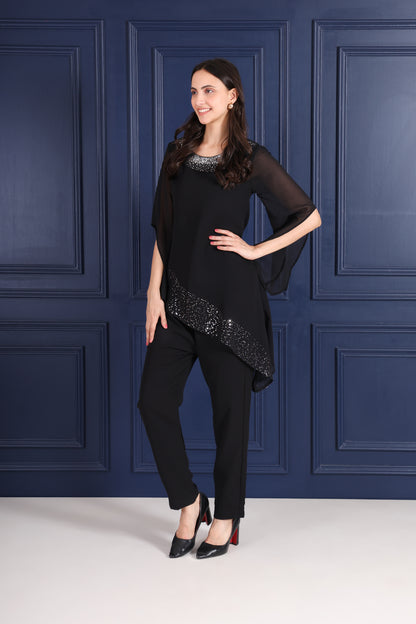 ✨ Women’s Sequins Embellished Top & Pant Set