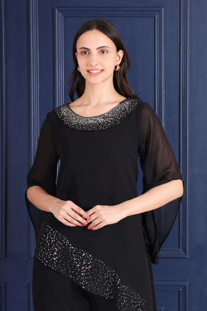 ✨ Women’s Sequins Embellished Top & Pant Set