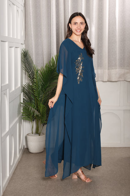 Women's Sequins Embellished Georgette Kaftan set