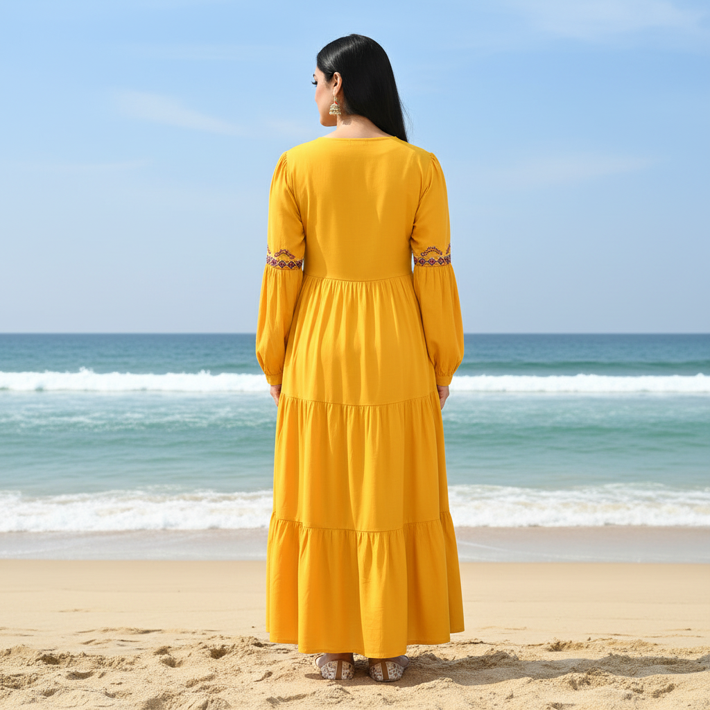 Ethnic Embroidered Rayon Tunic for Women
