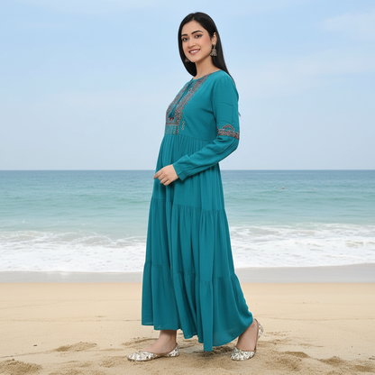 Ethnic Embroidered Rayon Tunic for Women