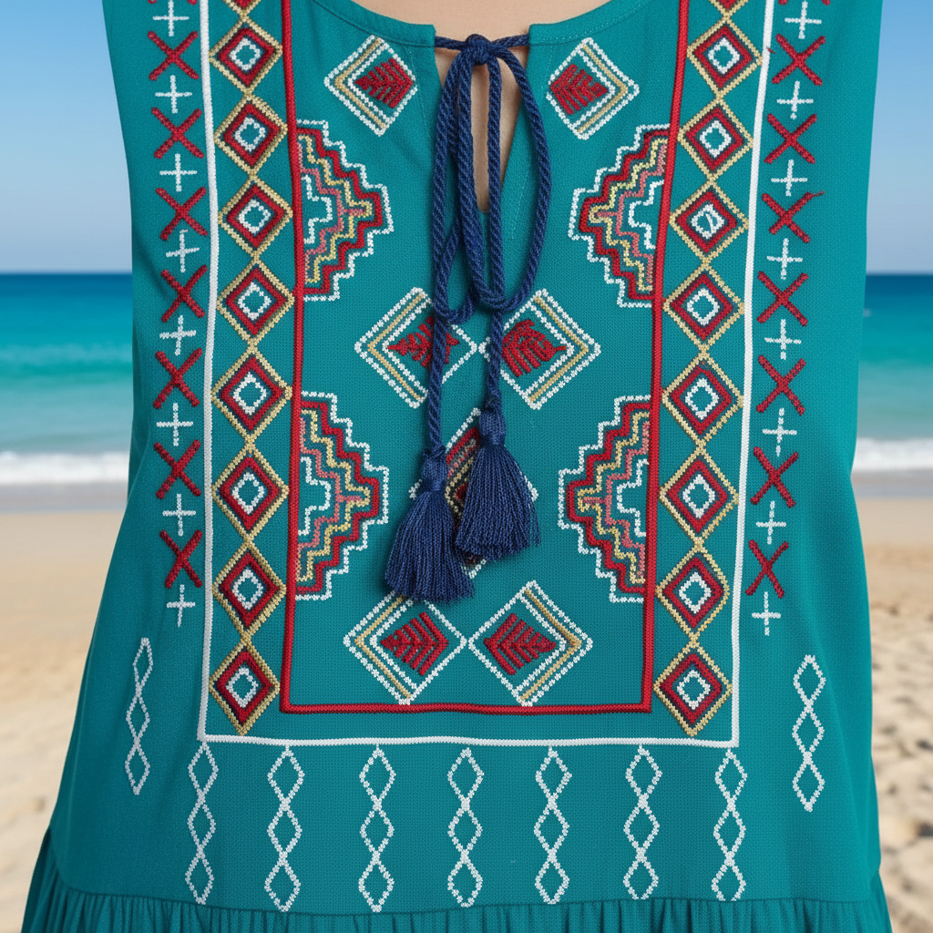 Ethnic Embroidered Rayon Tunic for Women