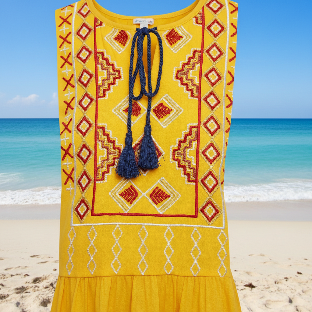 Ethnic Embroidered Rayon Tunic for Women