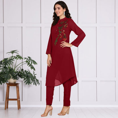 Sequin-Embellished Women’s Rayon Top & Pant Co-Ord Set – Festive & Party Wear
