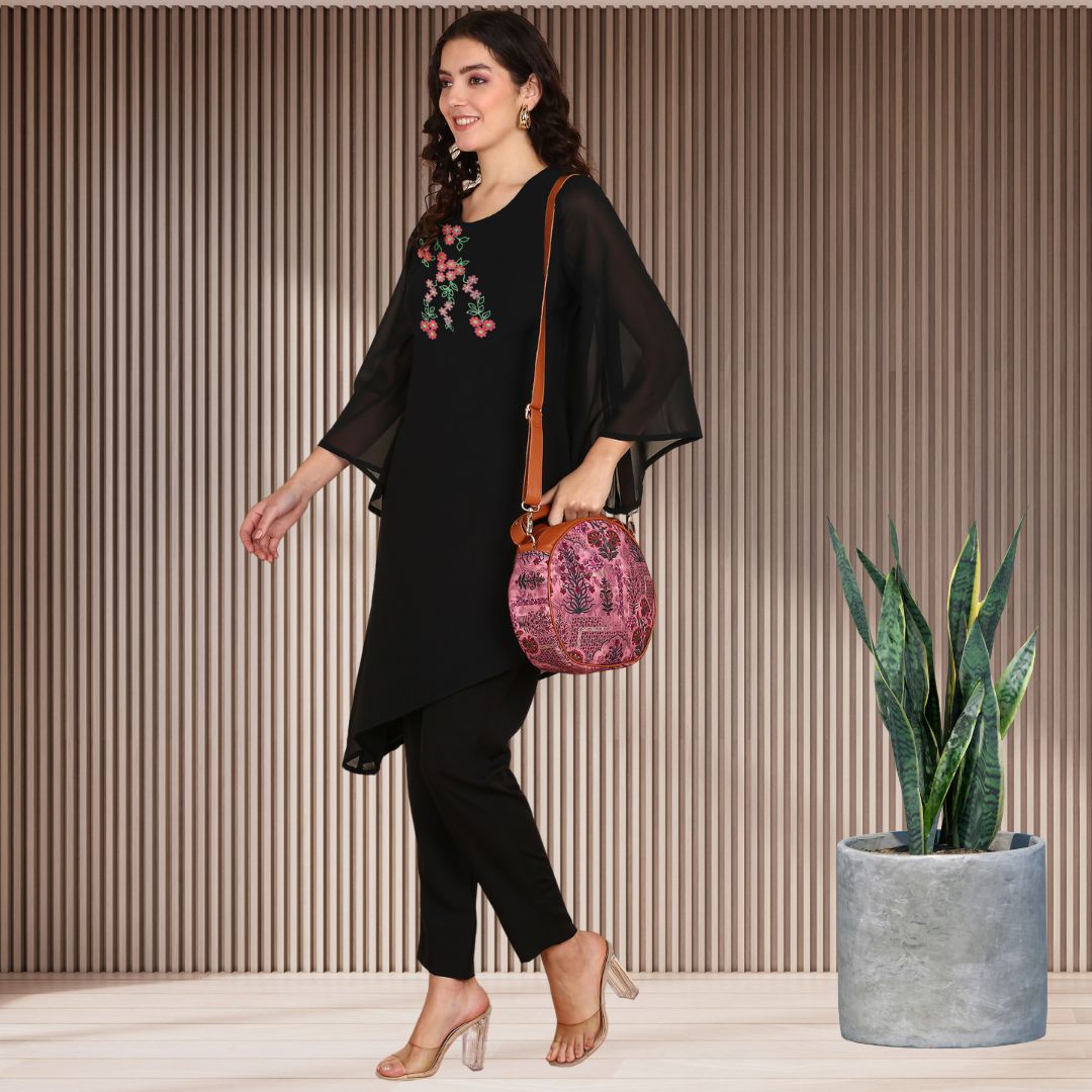 ✨ Women’s Sequins Embellished Asymmetric Top & Pant Set