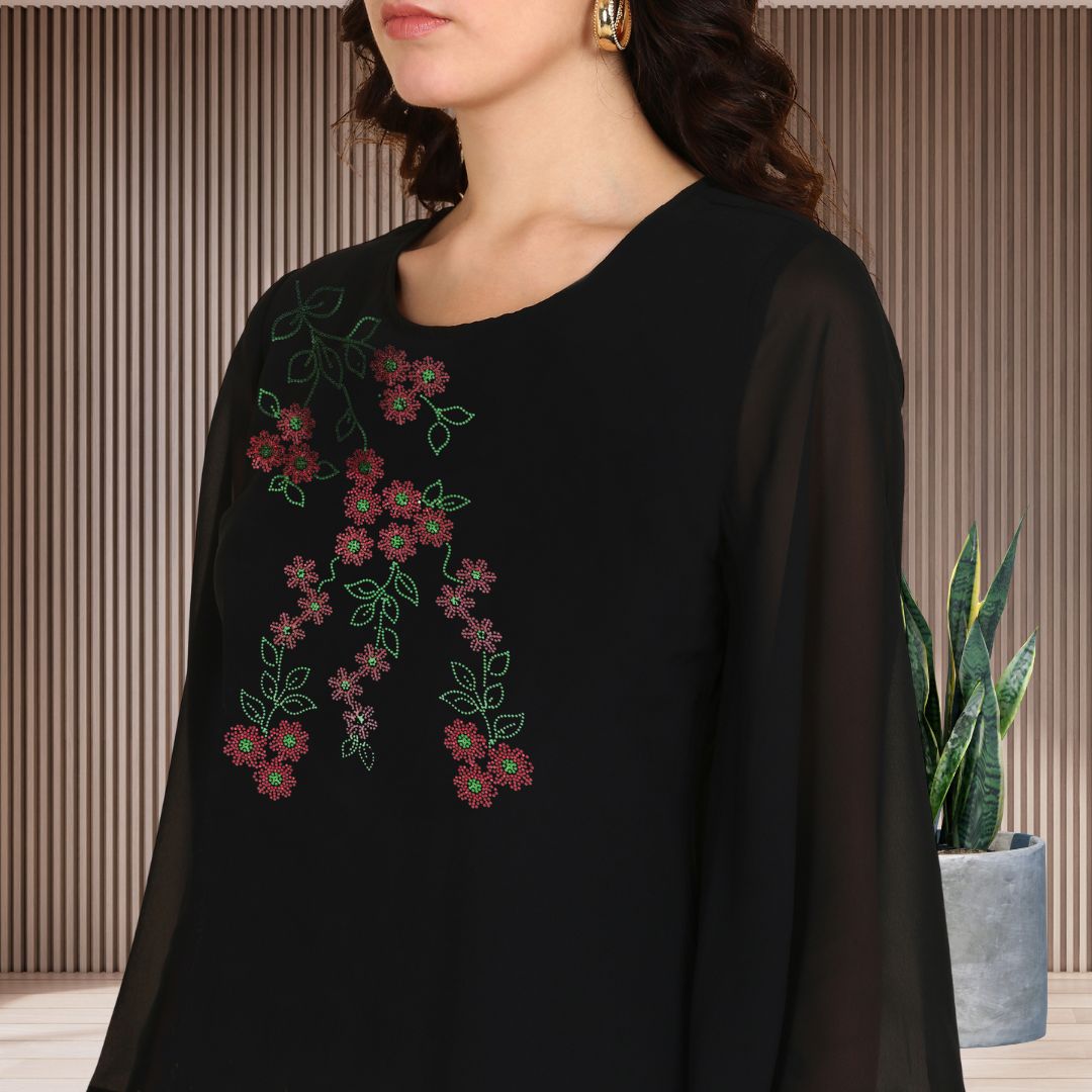 ✨ Women’s Sequins Embellished Asymmetric Top & Pant Set
