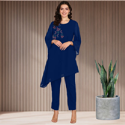 ✨ Women’s Sequins Embellished Asymmetric Top & Pant Set