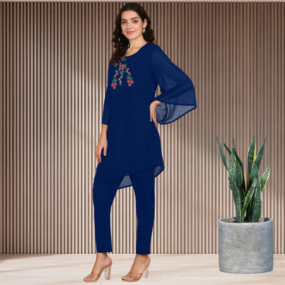 ✨ Women’s Sequins Embellished Asymmetric Top & Pant Set