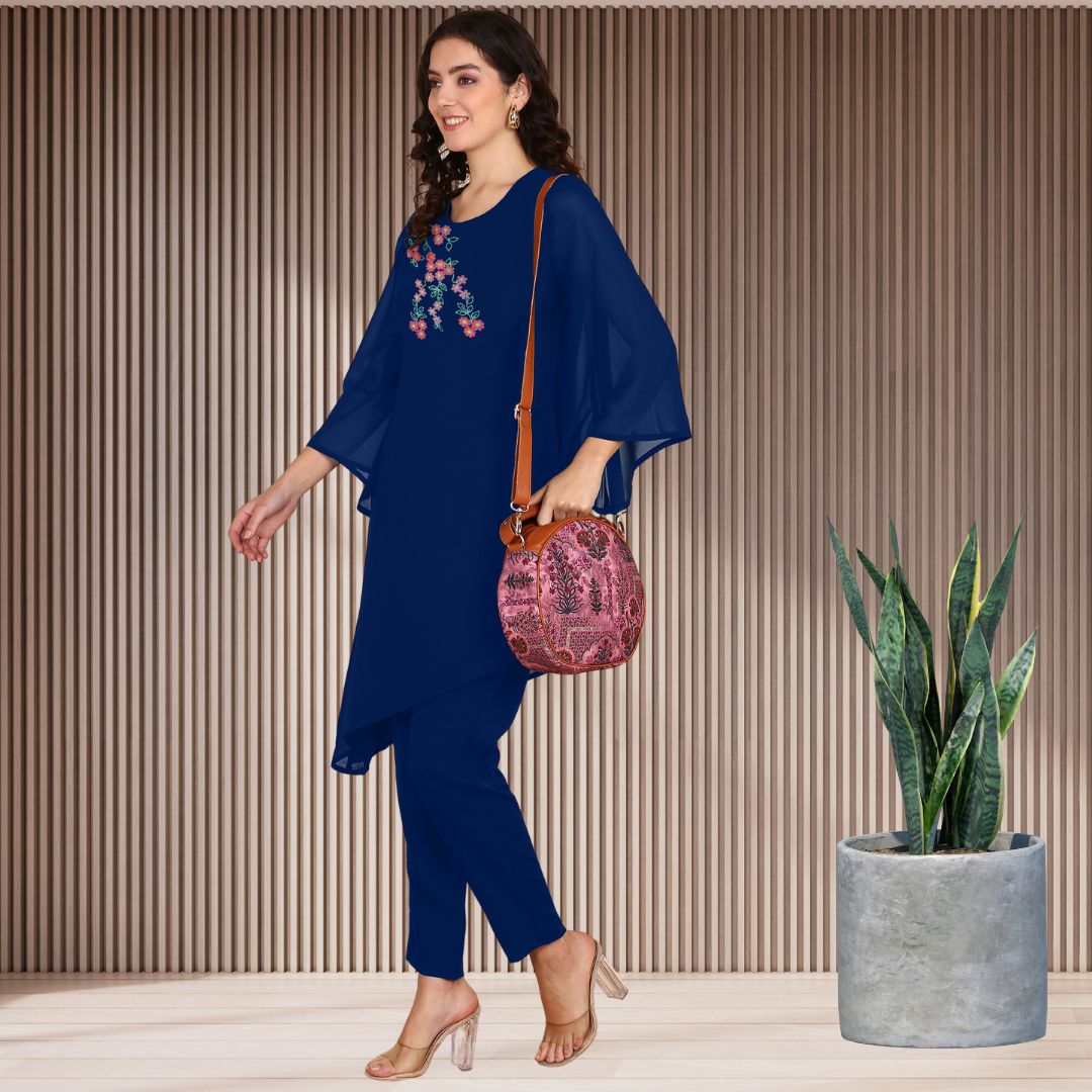 ✨ Women’s Sequins Embellished Asymmetric Top & Pant Set