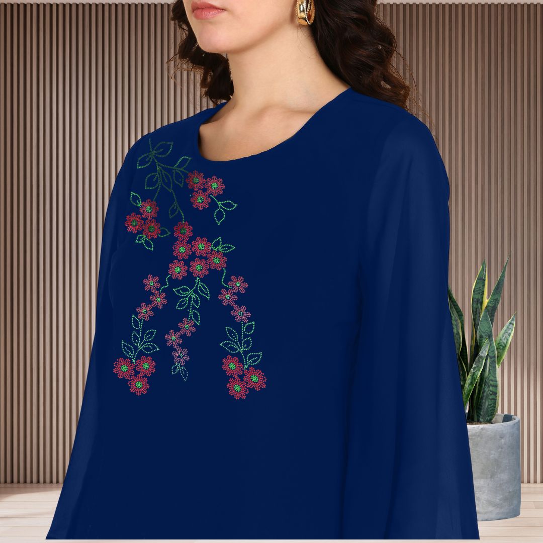 ✨ Women’s Sequins Embellished Asymmetric Top & Pant Set