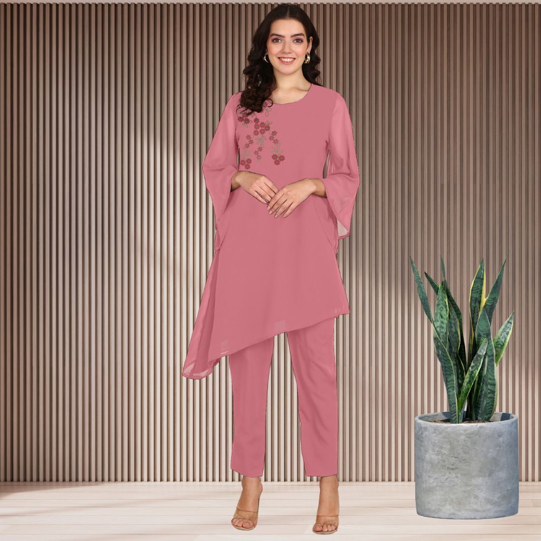 ✨ Women’s Sequins Embellished Asymmetric Top & Pant Set