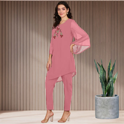 ✨ Women’s Sequins Embellished Asymmetric Top & Pant Set