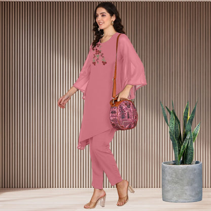 ✨ Women’s Sequins Embellished Asymmetric Top & Pant Set