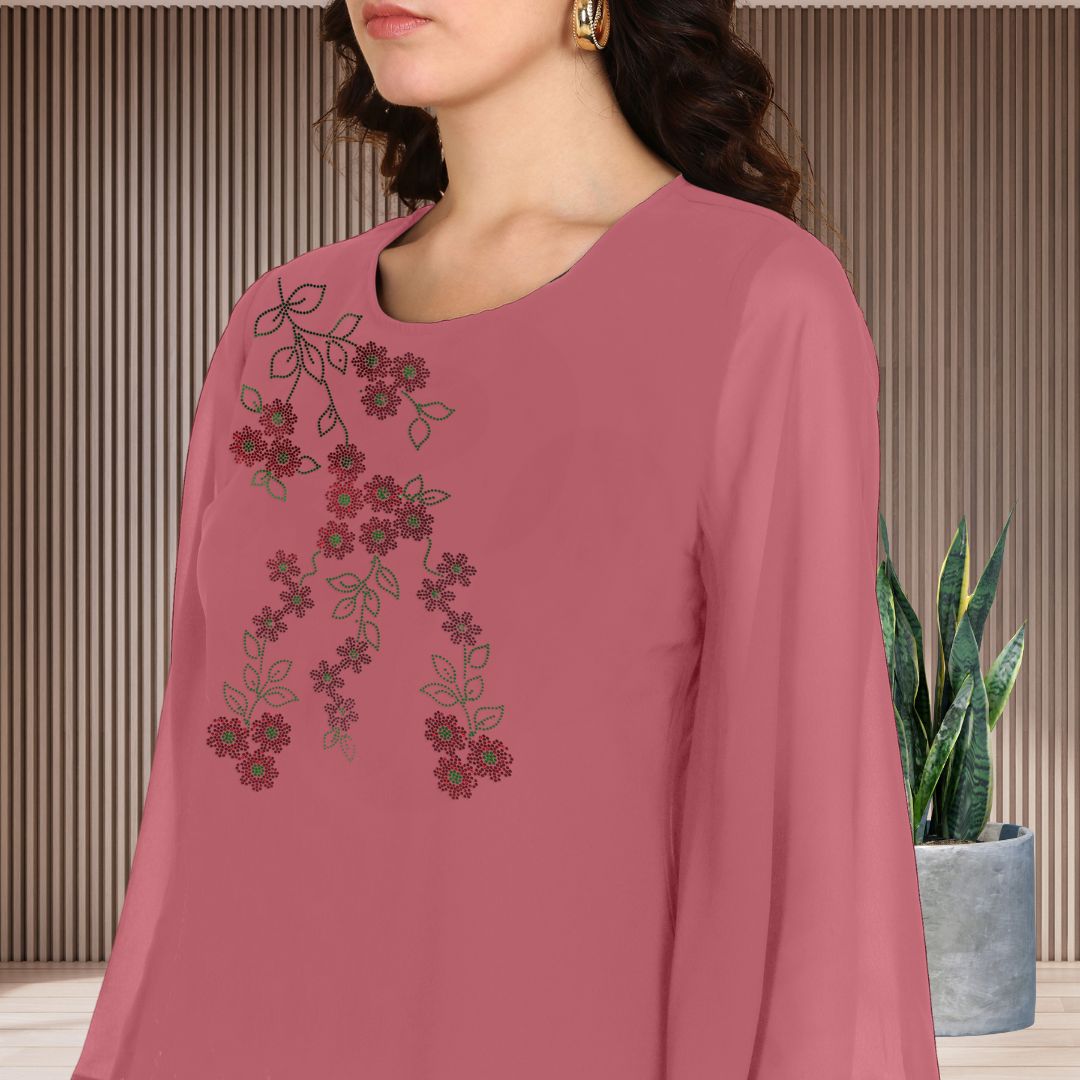 ✨ Women’s Sequins Embellished Asymmetric Top & Pant Set
