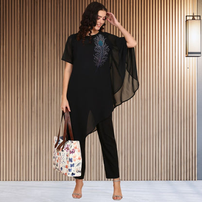 ✨ Women’s Sequins Embellished Asymmetric Top & Pant Set
