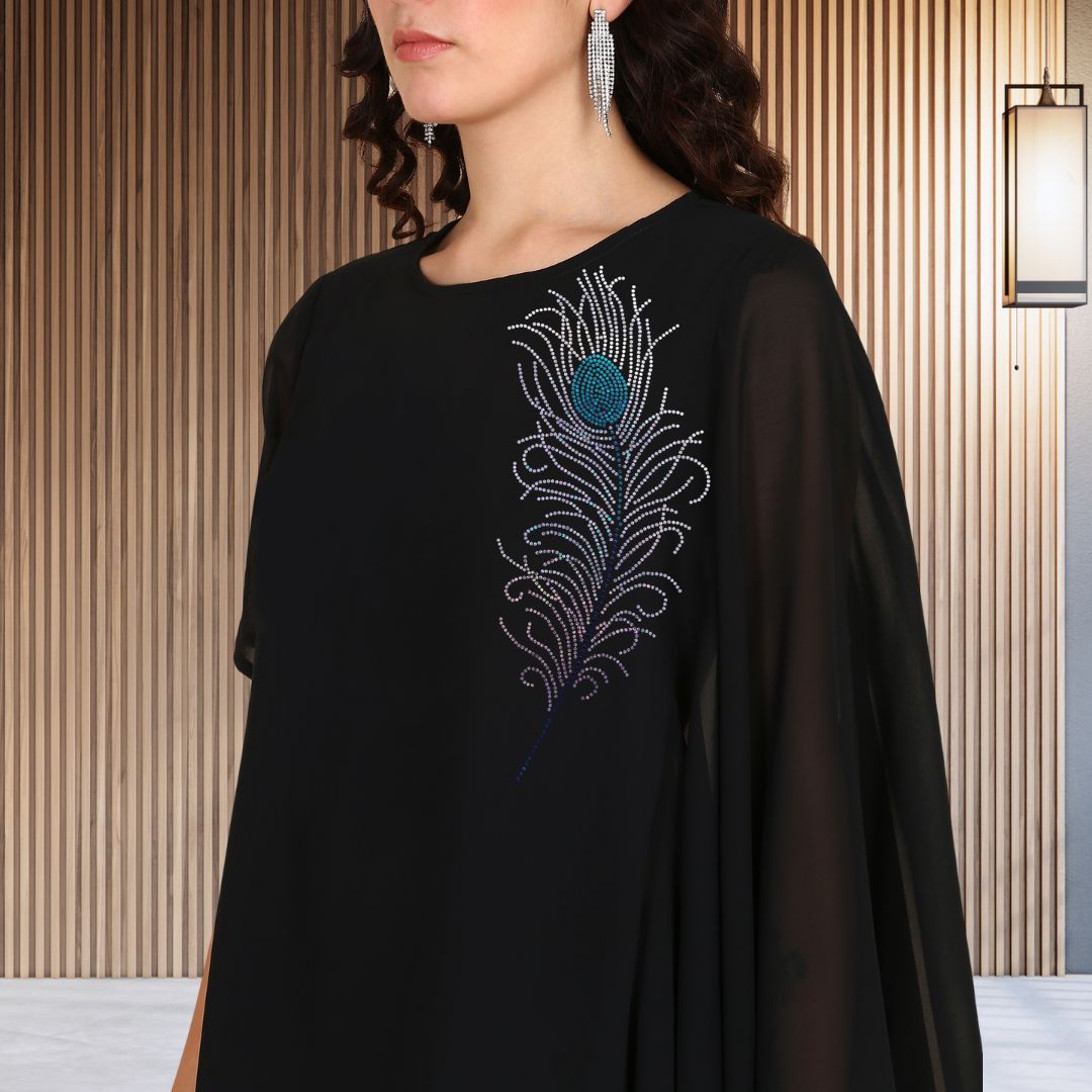 ✨ Women’s Sequins Embellished Asymmetric Top & Pant Set