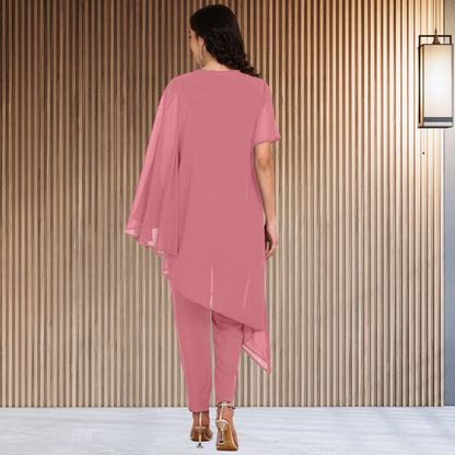✨ Women’s Sequins Embellished Asymmetric Top & Pant Set
