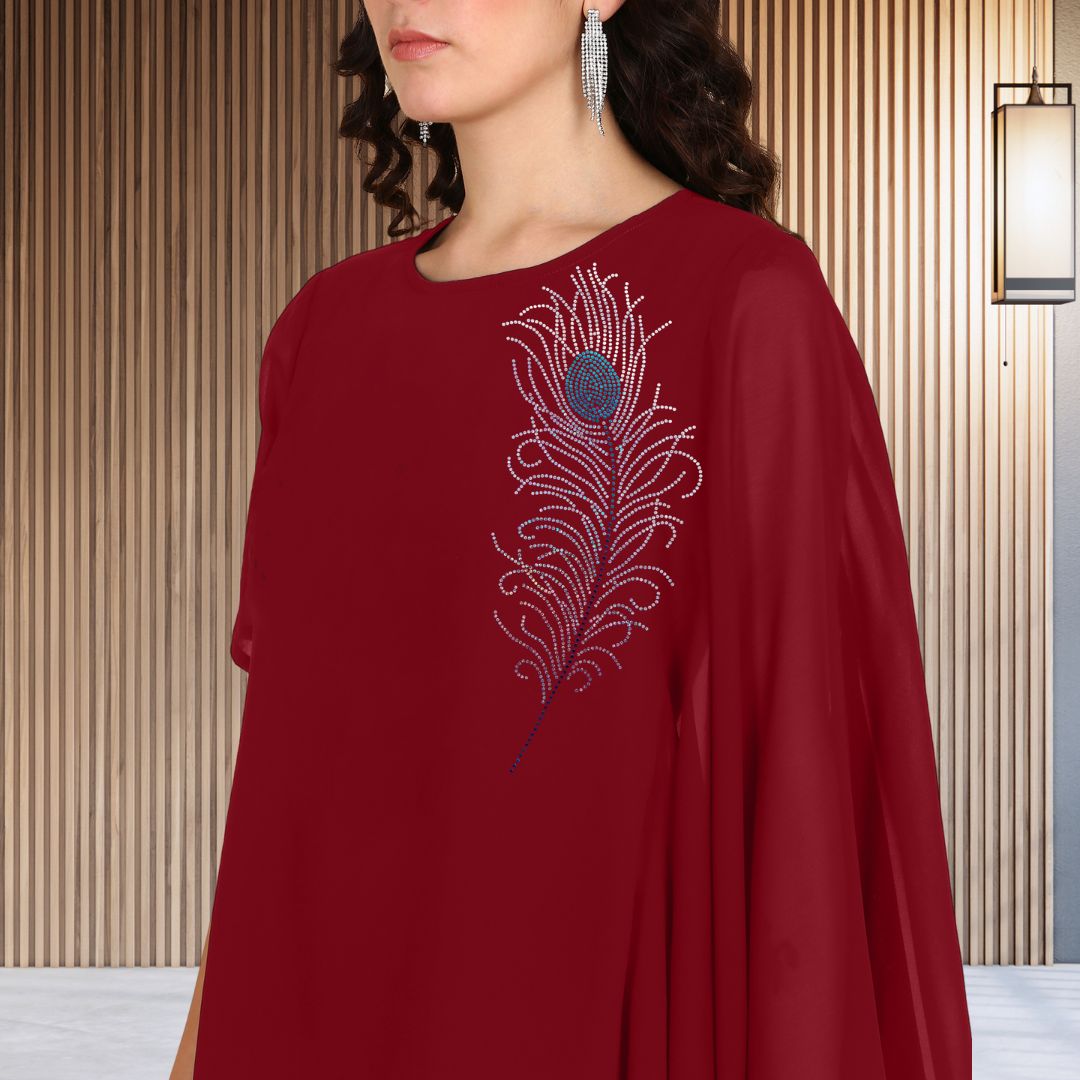 ✨ Women’s Sequins Embellished Asymmetric Top & Pant Set